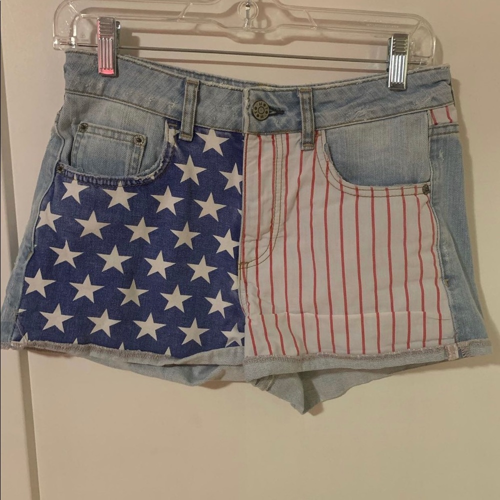 Topshop Moto American Flag Shorts